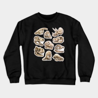 Dinosaur Skull Stickers Set Crewneck Sweatshirt